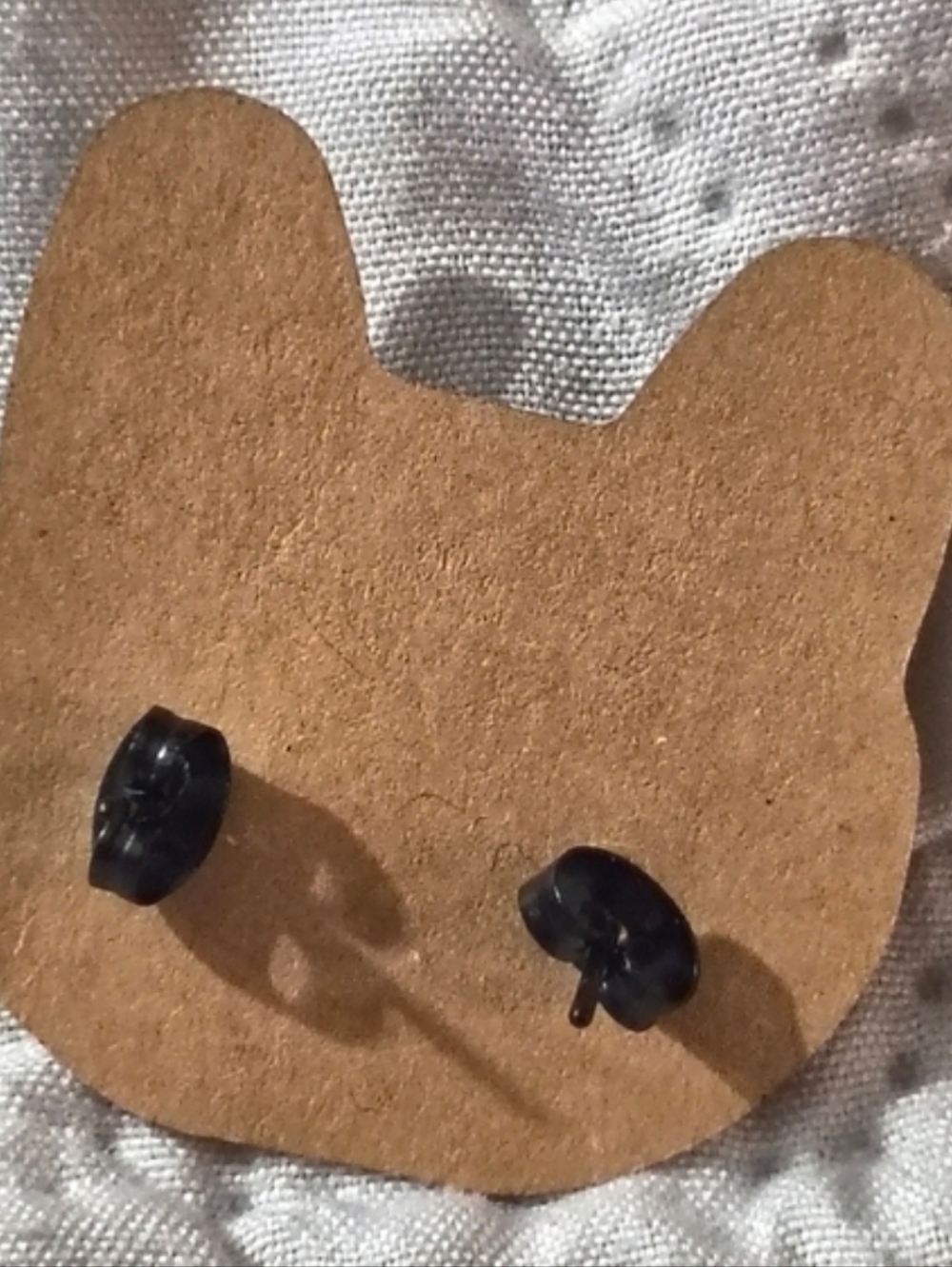 Black Titanium Steel Heart Stud Earrings - Picture 4 of 4
